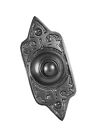 00968031 Wired Iron Doorbell Chime Push Button In Black Powder Coat