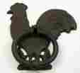 0170s-0162 Unbranded Large Cast Iron Rooster Door Knocker Country Decor Rustic Brown