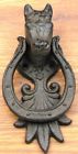 0184j-0042 Iwgac Horse Head Horseshoe Design Cast Iron Door Knocker Western