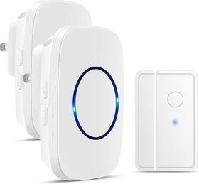 1 Plus One 313103067055 Door Chime When Opens Fullhouse Sensor Wireless Entry Alarm With 1000