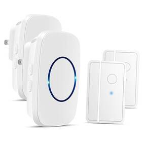 Yb19w-2fba 1 Plus One Door Chime When Opens Fullhouse Sensor 2 Receiver White