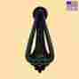 15662 The Renovators Supply Door Knocker Georgian Black Cast Iron Tri Geo 096962360559
