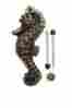 17181 The Renovators Supply Antique Solid Brass Vintage Door Knocker Sea Horse 6.5h 096962370688