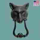 17225 The Renovators Supply Fox Head Door Knocker Black Cast Iron 8 3 4 H X 5 1 W 096962371159
