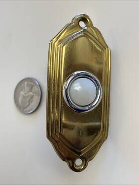 Abc123 20th Century Victorian Style Doorbell Button Brass &screws Samedayhandling &freeusps Priority