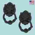 25864 The Renovators Supply 2 Cast Iron Lion Door Knocker Matte Finish 6 H X 3-3 4 W 096962429003