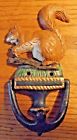 2653 Mgs Vintage Cast Iron Squirrel Doorknocker Piece Rugged Cute Tall
