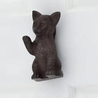 325632 Signature Hardware Solid Bronze Friendly Cat Door Knocker With Dark