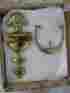 4008 3260 Virginia Metalcrafters Solid Brass Urn Door Knocker Unused With Box