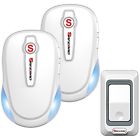 508a2 Portablewireless Doorbell Battery Operated Waterproof Chime With And 703290181243