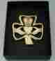 5804 Robert Emmet Large Brass Shamrock Claddagh Door Knocker