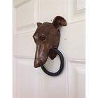 7107729301715 Bronze Greyhound Dog Doorknocker Art Figurine Statue Vintage