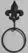7731r Cast Iron Fleur De Lis Towel Ring Metal Rustic Brown 702452773135