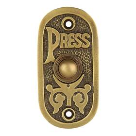 018005ab A29 Wired Brass Doorbell Chime Push Button In Antique Finish Vintage Decora
