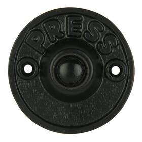 A29 646791194629 Wired Iron Circular Doorbell Chime Push Button In Black Powder Coat Finish Vi