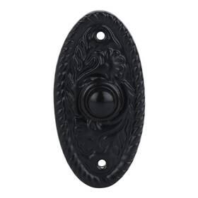A29 646791195794 Wired Iron Doorbell Chime Push Button Vintage In Black Powder Coat Finish V Inch
