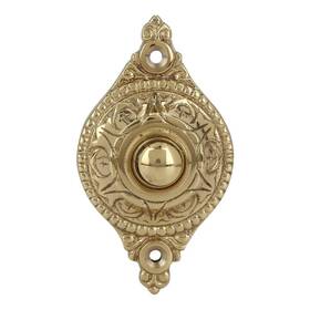 A29 646791195992 Wired Brass Doorbell Chime Push Button Vintage In Polished Lacquered Finish Vint