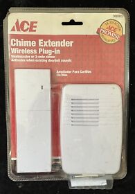 3003522 Ace White Chime Doorbell Extender Wireless Plug-in New Old Stock