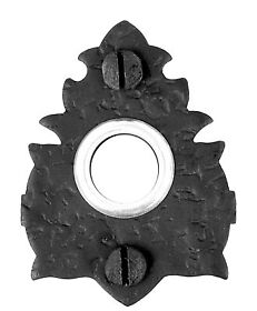 Acorn Manufacturing Wmkp Black 2-1/8inch X 1-3/4inch Warwick Iron Electric Bell Button