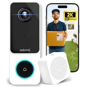 Adomii 810166804011 Wireless Video Doorbell Camera - Clear 3mp Wifi Door Ai Powere