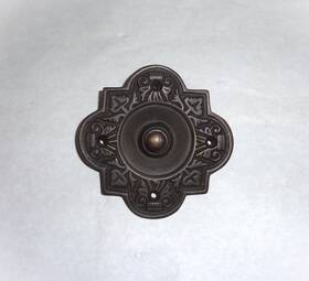 Ahparblp015br Adonai Decorative Antique Patina Bronze Push Button Door Ring Bell Plate