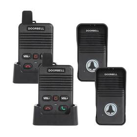 Wd-03 Agj Wireless Doorbell Black 2 Pairs Full Duplex Two Way Intercom Hand-free Do