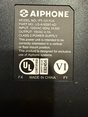 Ls-a16287-ad Aiphone Pt-1211ca Power Supply 120vac To 15vac - New In Box