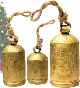 3xbells Aladean Decorative Cow Bells Set Of 3 Large Harmony - Vintage Giant 4-6-8