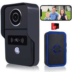 Cw02-bk Amocam Wifi Video Doorbell With Chime Wireless Intercom Direct To Wi-fi Or P