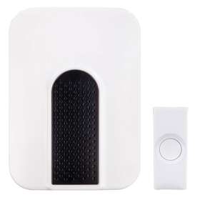 Anderson Connections Llc 058219454459 Defiant Wireless Plug-in Doorbell Kit With 1 Push Button White