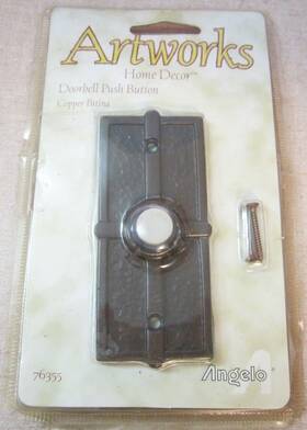 76355 Angelo Nos Artworks Hammered Copper Finish Push Button Lighted Doorbell