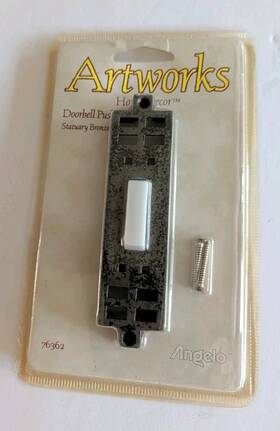 76448 Angelo Artworks Home Decor Matte Pewter Push Button Doorbell #76448 Lighted