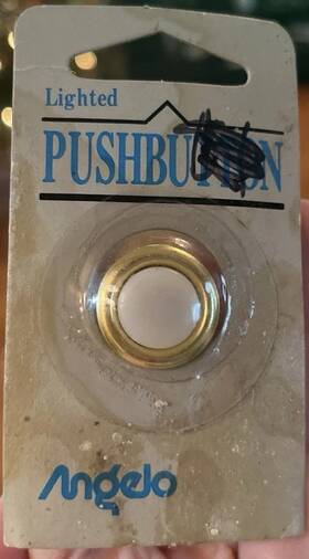 Angelo Brothers 030721761065 Lighted Pushbutton Doorbell 76106 Round Brass Gold Sundial From 1992