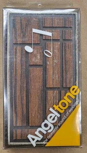 A231 Angeltone Vintage Wired Mechanical Door Chime Front And Rear Walnut Grain Working