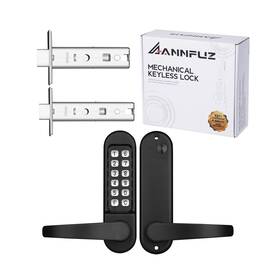 6001c Annfuz Mechanical Keyless Entry Door Lock With Handle Push Button Set For