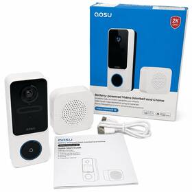 Aosu V8e2ca11 Video Doorbell Se 2k Qhd Wireless And Chime No Mount Bracket