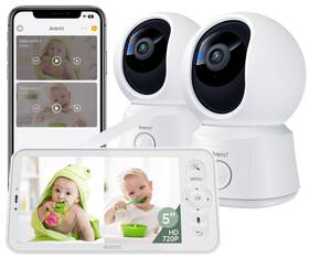 Baby12sm Arenti 3m Baby Monitor 2 Cameras Smart Camera With 5-inch Wirele... Fast Ship