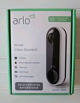 Avd1001-100nar Arlo 193108142007 Video Doorbell Black Tested