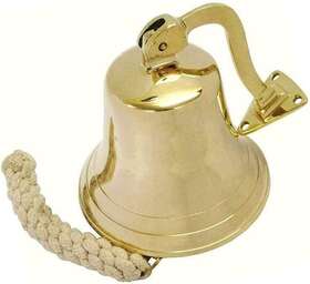 80042 Arsuk Ship Bell - Large Solid Brass Sleigh Wall Mounted Hanging 5 Inch