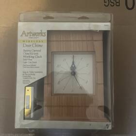 76501 Artworks 76514 New Door Chime Wireless Battery Operated Kit With Working Clock