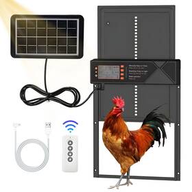 102306 Auezona Large Size Automatic Chicken Coop Door Solar Powered With Timer 5000mah High
