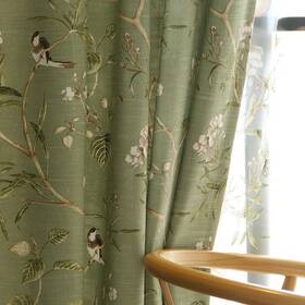 G-azi0019 Azimuzixi Vintage Birds Theme Curtains 84 Inch Long Farmhouse Decorative Patio Door Cur