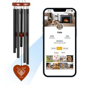 Petwind001 Baiyunsky Pet Memorial Wind Chimes For Dogs/cats With Qr Webpage