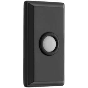 4860190 Baldwin 3 Inch X 1-1/2 Illuminated Rectangular Door Bell Estate Collec Satin Black