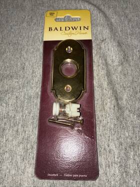 94859.003.cd Baldwin 829846169173 Brass Arch Door Bell. Nos. Hard To Find