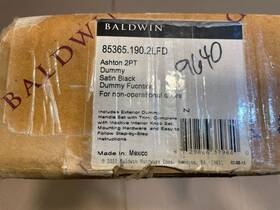 85365.190.2lfd Baldwin Ashton 2pt Dummy Function Satin Black Door Lock