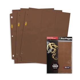 1-pro18s-brn Bcw Double-sided 9-pocket Pages Holder - 10 Brown Pack