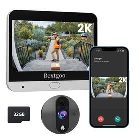 Ed-300pa Bextgoo 2k Video Peephole Doorbell Camera With 32gb Memory Card Door Viewer 4.3