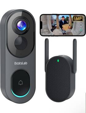 Botslab 974772422466 5mp Wireless Video Doorbell Camera No Monthly Fee 5ghz Wifi 180 Head-to-toe