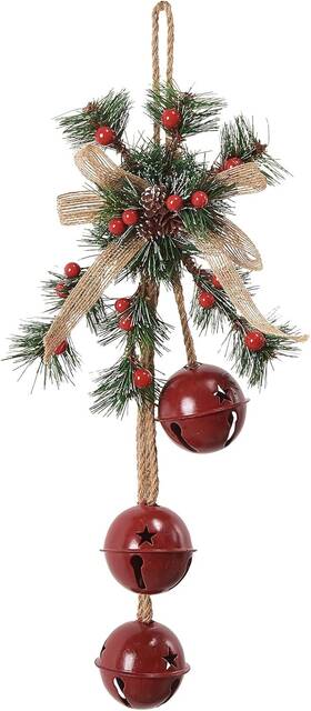 My25003 Brand Belldesigns Vintage Red Christmas Jingle Bells For Door Bell Knob With